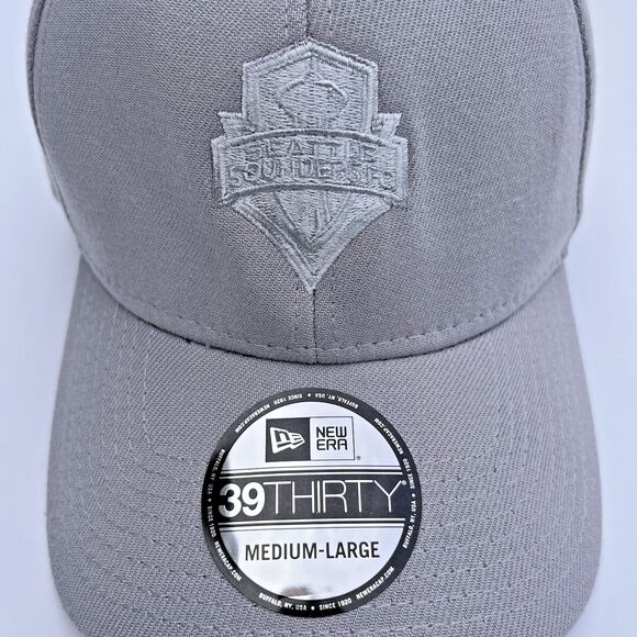 Seattle Sounders FC New Era 39Thirty Gray Stretch Fit Hat M/L Soccer Cap - Picture 2 of 9